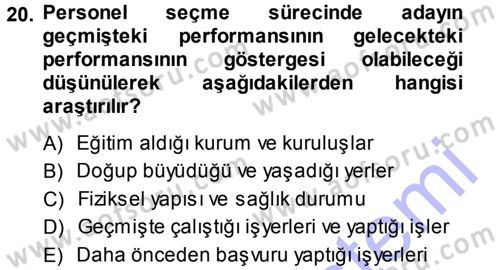 Perakende Yönetimi Dersi 2014 - 2015 Yılı (Vize) Ara Sınav Soruları 20. Soru