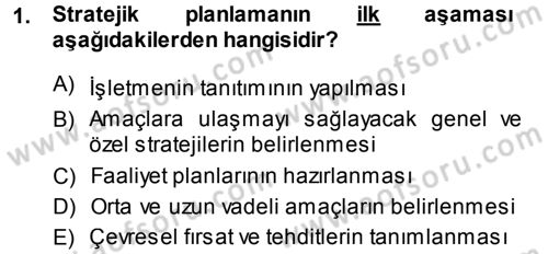 Perakende Yönetimi Dersi 2014 - 2015 Yılı (Final) Dönem Sonu Sınav Soruları 1. Soru