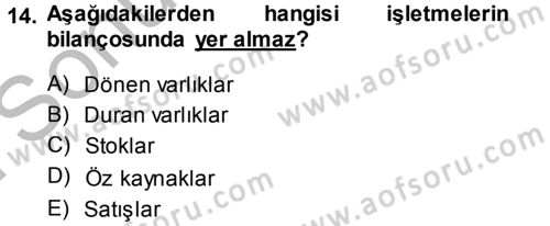 Perakende Yönetimi Dersi 2014 - 2015 Yılı (Final) Dönem Sonu Sınav Soruları 14. Soru