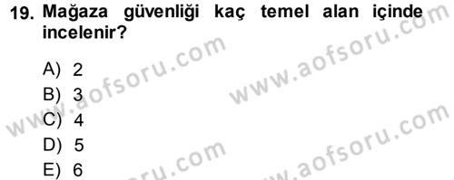 Perakende Yönetimi Dersi 2014 - 2015 Yılı (Final) Dönem Sonu Sınav Soruları 19. Soru