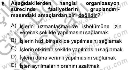 Perakende Yönetimi Dersi 2014 - 2015 Yılı (Final) Dönem Sonu Sınav Soruları 6. Soru