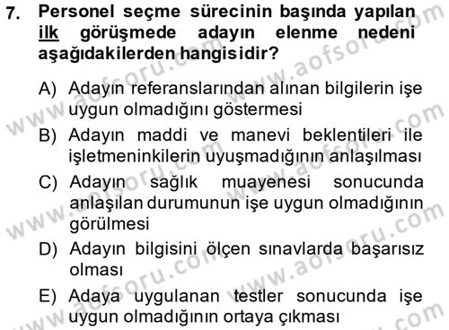 Perakende Yönetimi Dersi 2014 - 2015 Yılı (Final) Dönem Sonu Sınav Soruları 7. Soru