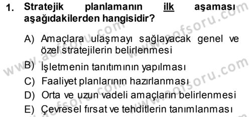Perakende Yönetimi Dersi 2014 - 2015 Yılı Tek Ders Sınav Soruları 1. Soru