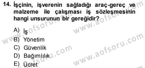 Perakende Yönetimi Dersi 2014 - 2015 Yılı Tek Ders Sınav Soruları 14. Soru