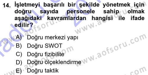 Perakende Yönetimi Dersi 2015 - 2016 Yılı (Vize) Ara Sınav Soruları 14. Soru