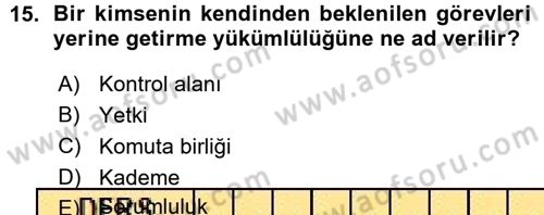Perakende Yönetimi Dersi 2015 - 2016 Yılı (Vize) Ara Sınav Soruları 15. Soru