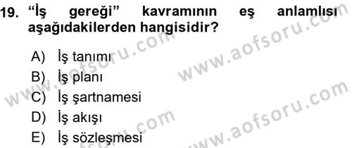 Perakende Yönetimi Dersi 2015 - 2016 Yılı (Vize) Ara Sınav Soruları 19. Soru