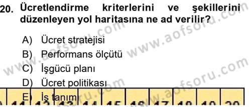 Perakende Yönetimi Dersi 2015 - 2016 Yılı (Vize) Ara Sınav Soruları 20. Soru