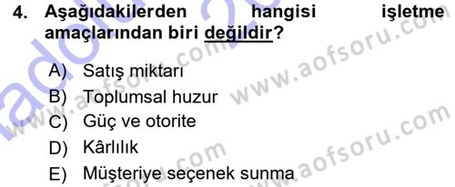 Perakende Yönetimi Dersi 2015 - 2016 Yılı (Vize) Ara Sınav Soruları 4. Soru