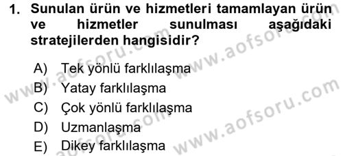 Perakende Yönetimi Dersi 2015 - 2016 Yılı (Final) Dönem Sonu Sınav Soruları 1. Soru