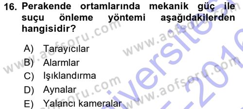 Perakende Yönetimi Dersi 2015 - 2016 Yılı (Final) Dönem Sonu Sınav Soruları 16. Soru