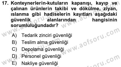 Perakende Yönetimi Dersi 2015 - 2016 Yılı (Final) Dönem Sonu Sınav Soruları 17. Soru