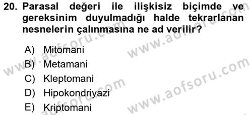 Perakende Yönetimi Dersi 2015 - 2016 Yılı (Final) Dönem Sonu Sınav Soruları 20. Soru