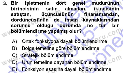 Perakende Yönetimi Dersi 2015 - 2016 Yılı (Final) Dönem Sonu Sınav Soruları 3. Soru