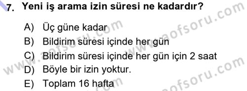 Perakende Yönetimi Dersi 2015 - 2016 Yılı (Final) Dönem Sonu Sınav Soruları 7. Soru