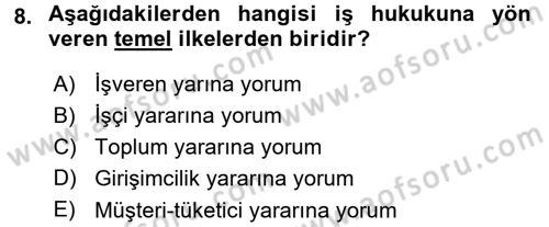 Perakende Yönetimi Dersi 2015 - 2016 Yılı (Final) Dönem Sonu Sınav Soruları 8. Soru