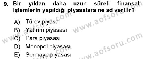 Perakende Yönetimi Dersi 2015 - 2016 Yılı (Final) Dönem Sonu Sınavı 9. Soru