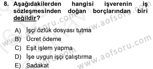 Perakende Yönetimi Dersi 2015 - 2016 Yılı Tek Ders Sınav Soruları 8. Soru
