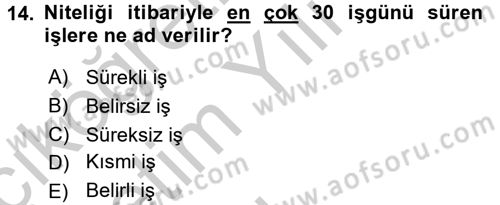 Perakende Yönetimi Dersi 2016 - 2017 Yılı 3 Ders Sınav Soruları 14. Soru