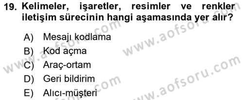 Perakende Yönetimi Dersi 2016 - 2017 Yılı 3 Ders Sınav Soruları 19. Soru