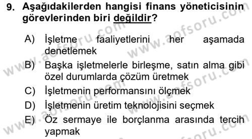 Perakende Yönetimi Dersi 2016 - 2017 Yılı 3 Ders Sınav Soruları 9. Soru