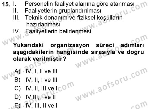 Perakende Yönetimi Dersi 2016 - 2017 Yılı (Vize) Ara Sınav Soruları 15. Soru