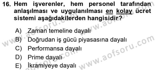 Perakende Yönetimi Dersi 2016 - 2017 Yılı (Vize) Ara Sınav Soruları 16. Soru