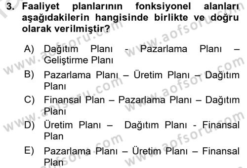Perakende Yönetimi Dersi 2016 - 2017 Yılı (Vize) Ara Sınav Soruları 3. Soru
