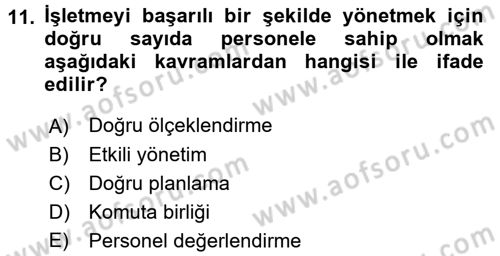 Perakende Yönetimi Dersi 2017 - 2018 Yılı (Vize) Ara Sınav Soruları 11. Soru