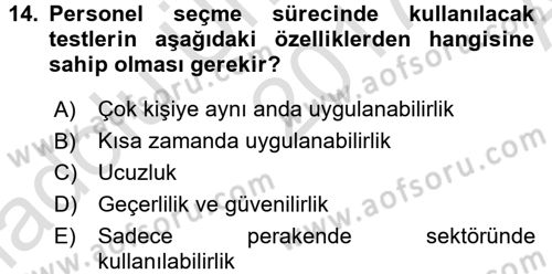 Perakende Yönetimi Dersi 2017 - 2018 Yılı (Vize) Ara Sınav Soruları 14. Soru