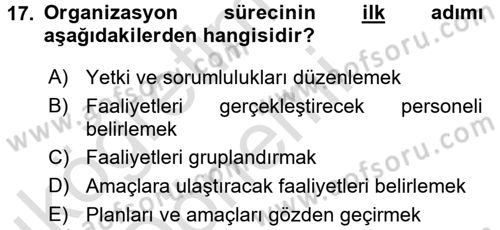 Perakende Yönetimi Dersi 2017 - 2018 Yılı (Vize) Ara Sınav Soruları 17. Soru