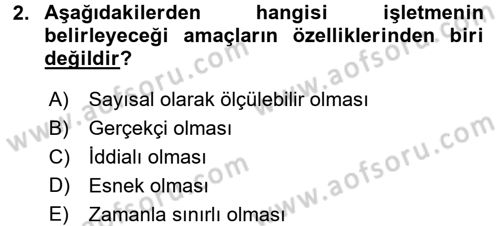 Perakende Yönetimi Dersi 2017 - 2018 Yılı (Vize) Ara Sınav Soruları 2. Soru