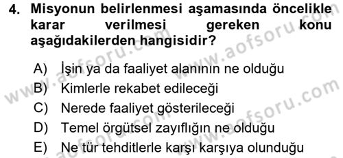 Perakende Yönetimi Dersi 2017 - 2018 Yılı (Final) Dönem Sonu Sınav Soruları 4. Soru