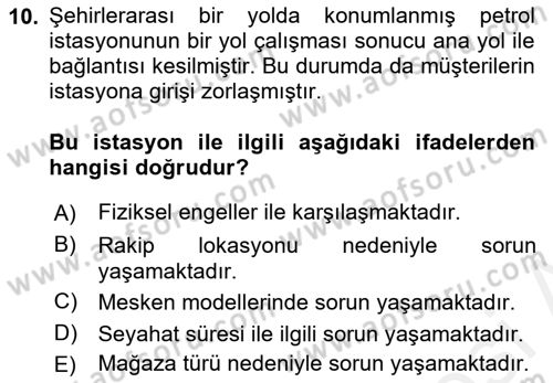 Perakende Yönetimi Dersi 2018 - 2019 Yılı (Vize) Ara Sınav Soruları 10. Soru
