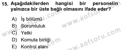 Perakende Yönetimi Dersi 2018 - 2019 Yılı (Vize) Ara Sınav Soruları 15. Soru