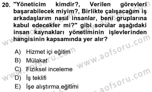Perakende Yönetimi Dersi 2018 - 2019 Yılı (Vize) Ara Sınav Soruları 20. Soru