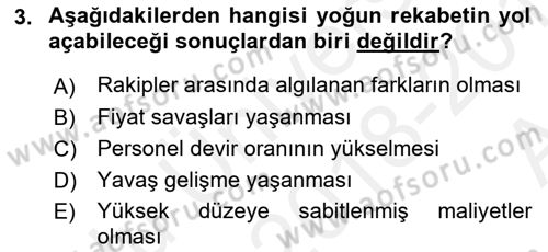 Perakende Yönetimi Dersi 2018 - 2019 Yılı (Vize) Ara Sınav Soruları 3. Soru