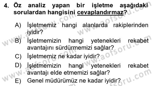 Perakende Yönetimi Dersi 2018 - 2019 Yılı (Vize) Ara Sınav Soruları 4. Soru