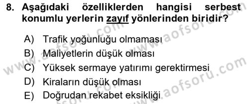 Perakende Yönetimi Dersi 2018 - 2019 Yılı (Vize) Ara Sınav Soruları 8. Soru