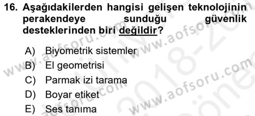 Perakende Yönetimi Dersi 2018 - 2019 Yılı (Final) Dönem Sonu Sınav Soruları 16. Soru