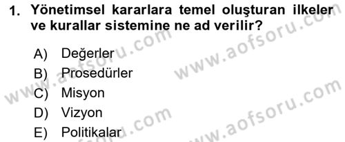 Perakende Yönetimi Dersi 2019 - 2020 Yılı (Vize) Ara Sınav Soruları 1. Soru