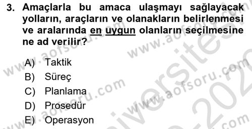 Perakende Yönetimi Dersi 2019 - 2020 Yılı (Vize) Ara Sınavı 3. Soru