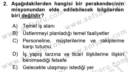 Perakende Yönetimi Dersi 2019 - 2020 Yılı (Final) Dönem Sonu Sınav Soruları 2. Soru