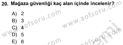 Perakende Yönetimi Dersi 2019 - 2020 Yılı (Final) Dönem Sonu Sınav Soruları 20. Soru
