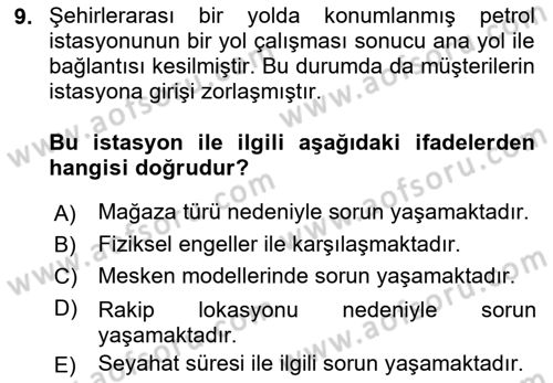 Perakende Yönetimi Dersi Ara Sınavı Deneme Sınav Soruları 9. Soru