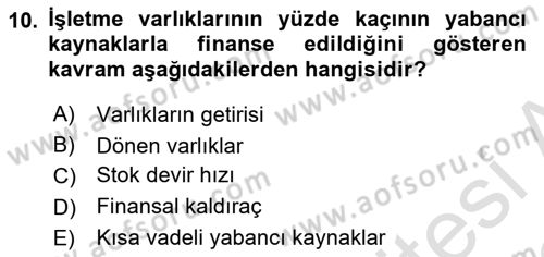 Perakende Yönetimi Dersi 2021 - 2022 Yılı (Final) Dönem Sonu Sınav Soruları 10. Soru