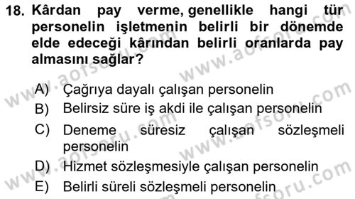 Perakende Yönetimi Dersi Ara Sınavı Deneme Sınav Soruları 18. Soru