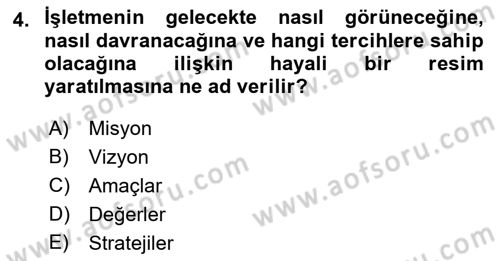 Perakende Yönetimi Dersi Ara Sınavı Deneme Sınav Soruları 4. Soru