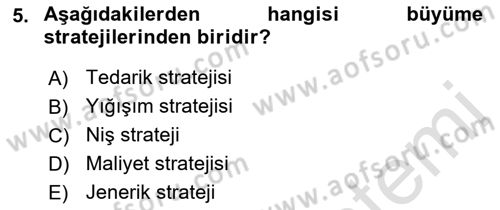 Perakende Yönetimi Dersi 2022 - 2023 Yılı (Vize) Ara Sınavı 5. Soru