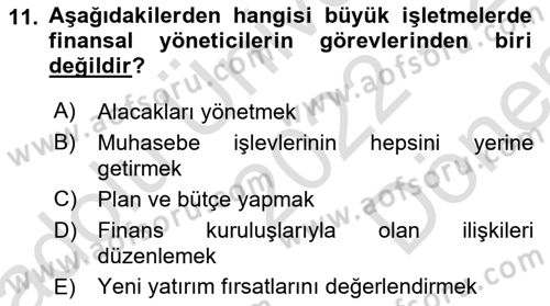 Perakende Yönetimi Dersi 2022 - 2023 Yılı (Final) Dönem Sonu Sınav Soruları 11. Soru